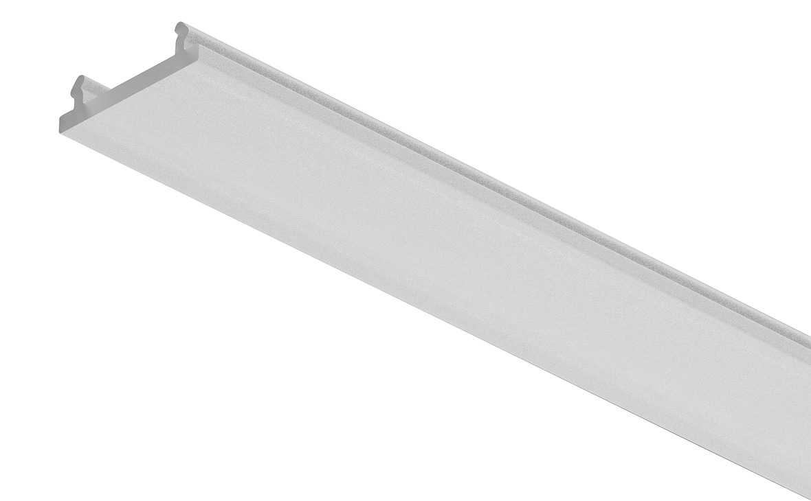 LED profil LOOX5, povrchový 2101, hliník, černý elox, 3v1 - LED profil + difuzor Opál + plastové koncové záslepky (2ks), 3m